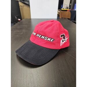 Team Penske Hat Cap Strap Back Red Black NASCAR Racing Embroidered Mens